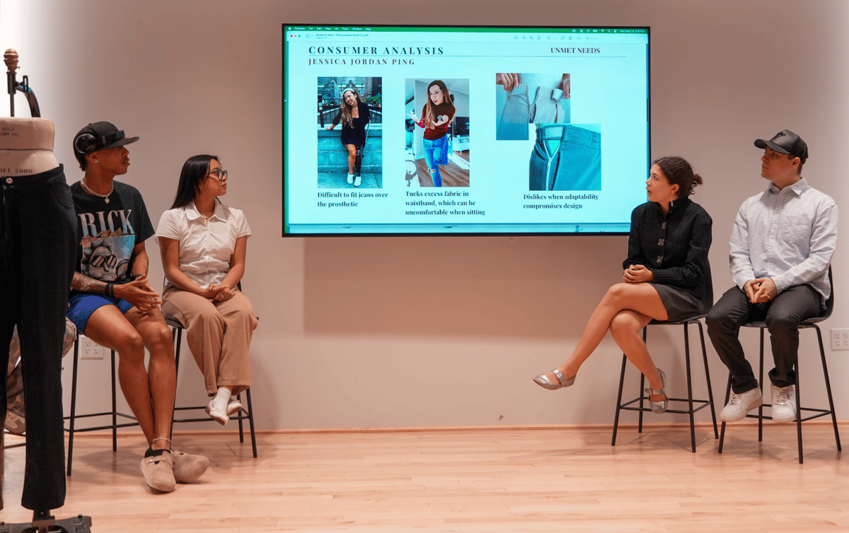 Fashion students introducing adaptive fashion advocate Jessica Jordan Ping